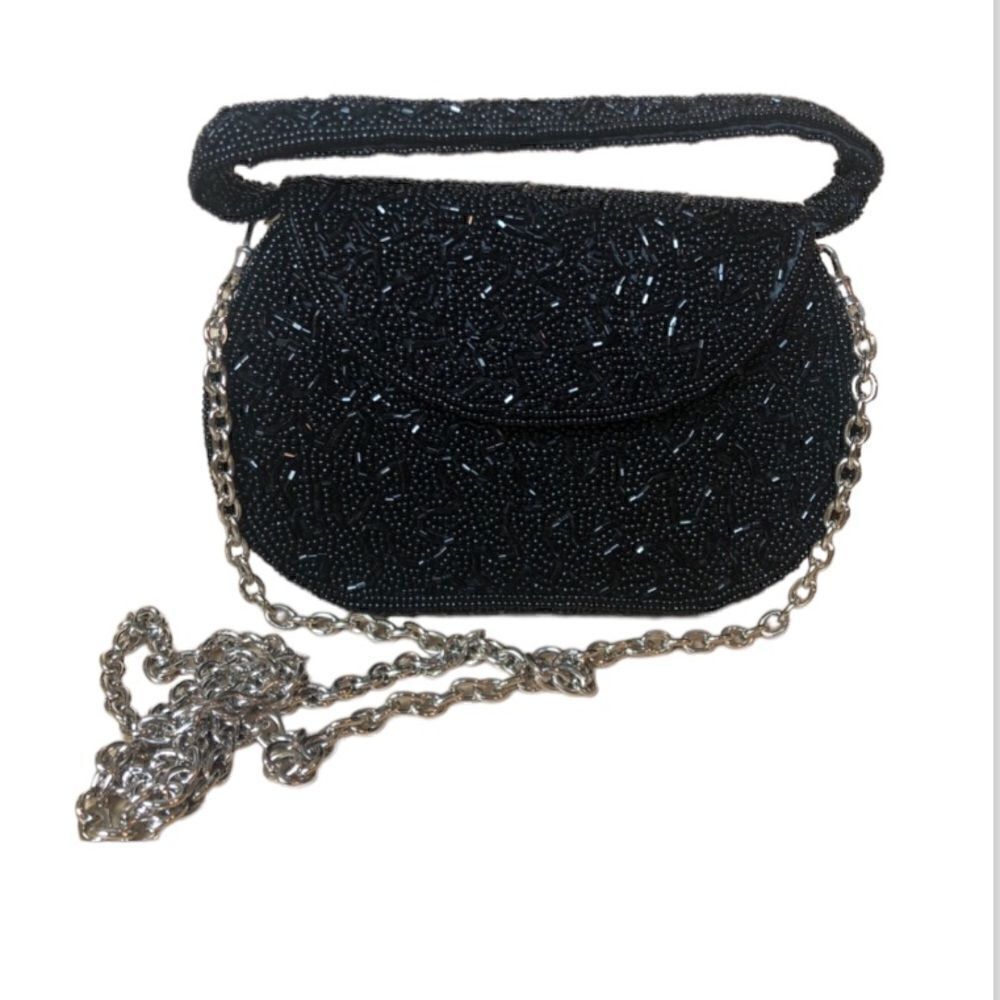 Inge Christopher black beaded evening/ party bag